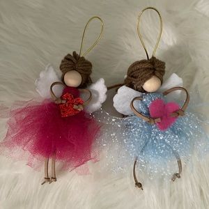 Macrame dolls set of 2 ornament